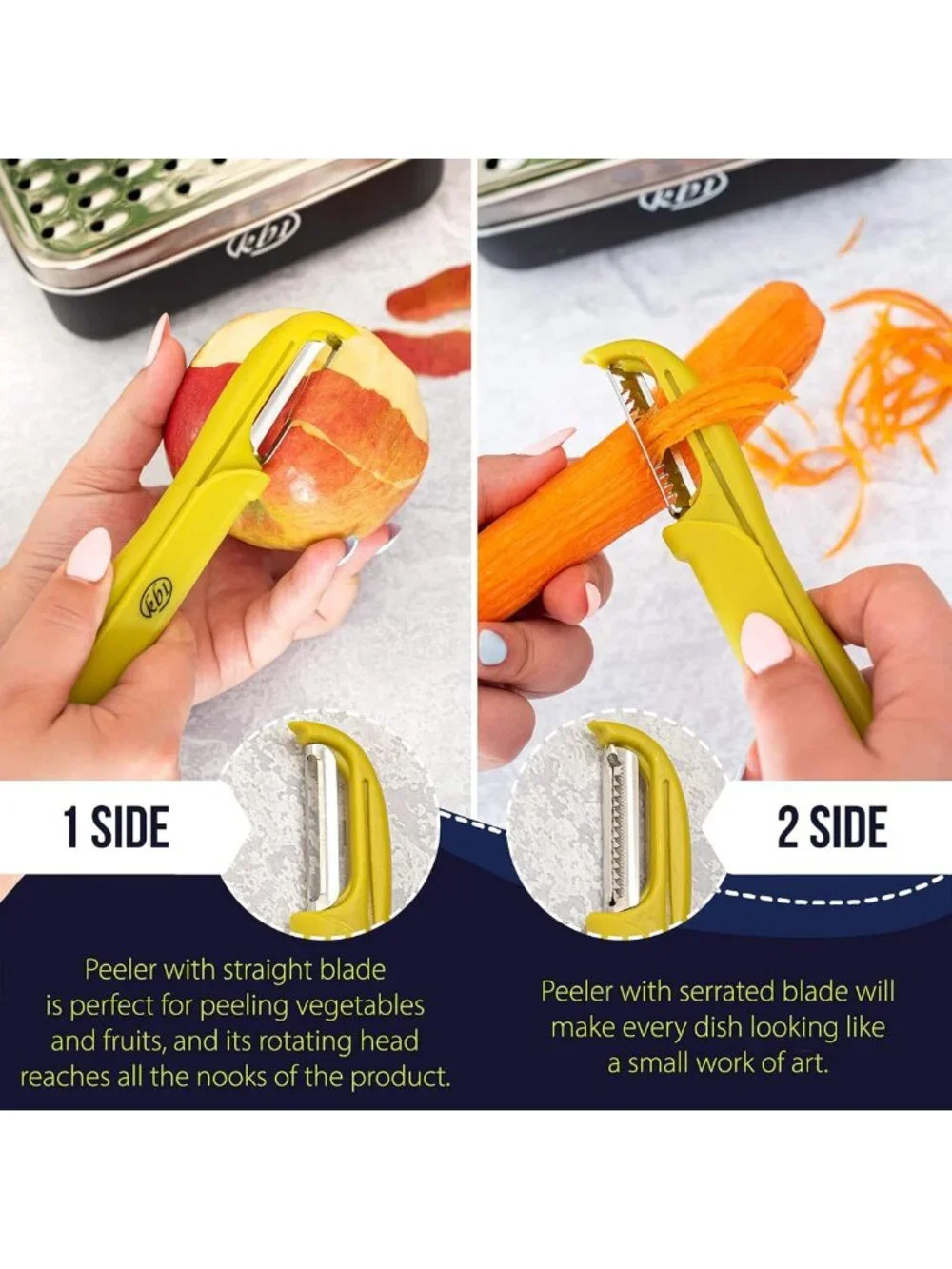 Multi-Function Cheese Grater Set with Container & Lid - Stainless Steel Kitchen